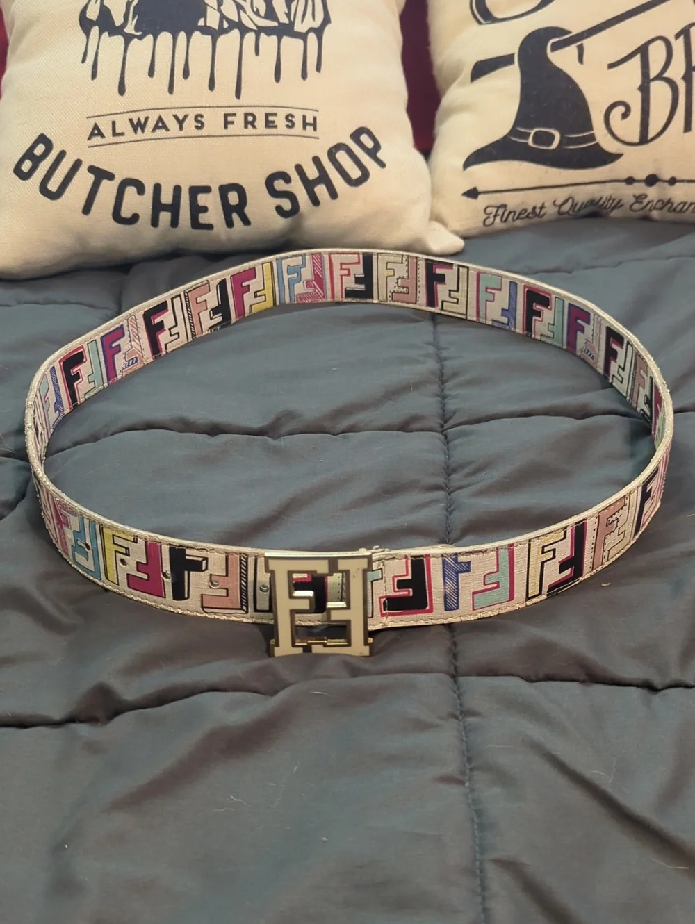 Authentic Fendi Zucca Multi Colored Belt - Made In Italy - WOW